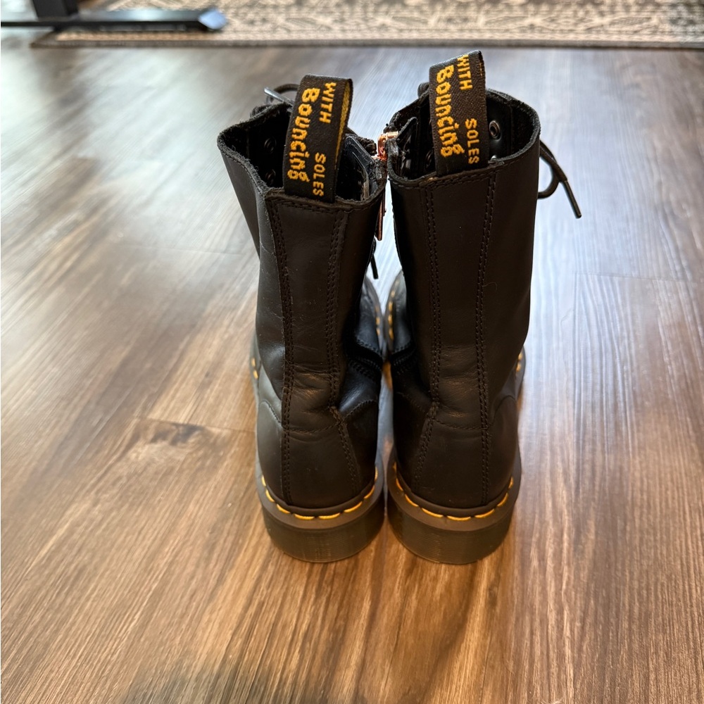 Dr. Martens Black Leather Combat Boots w/ Rose gold hardware - Picture 6 of 6